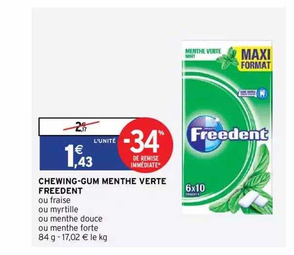 chewing-gum menthe verte freedent