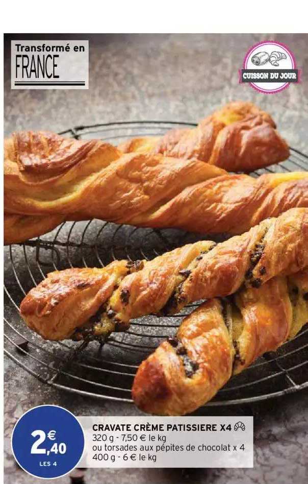 cravate crème pâtissière x4