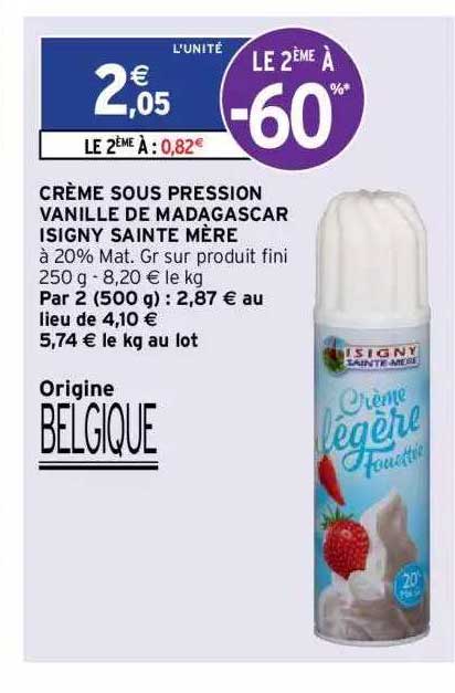 crème sous pression vanille de madagascar isigny sainte mère