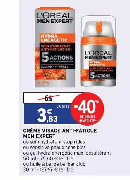 crème visage anti-fatigue men expert