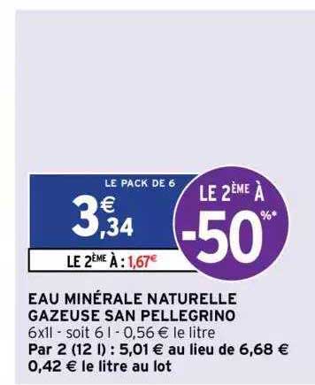 Eau Minérale Naturelle Gazeuse San Pellegrino