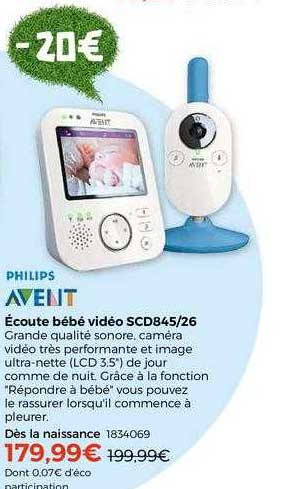 écoute bébé vidéo scd845-26 philips avent
