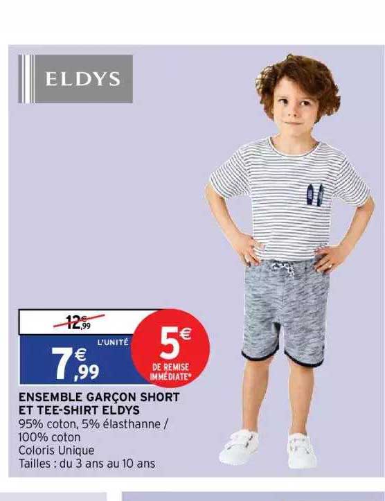 ensemble garçon short et tee-shirt eldys