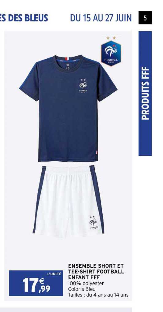 ensemble short et tee-shirt football enfant fff