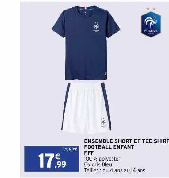 ensemble short et tee-shirt football enfant fff