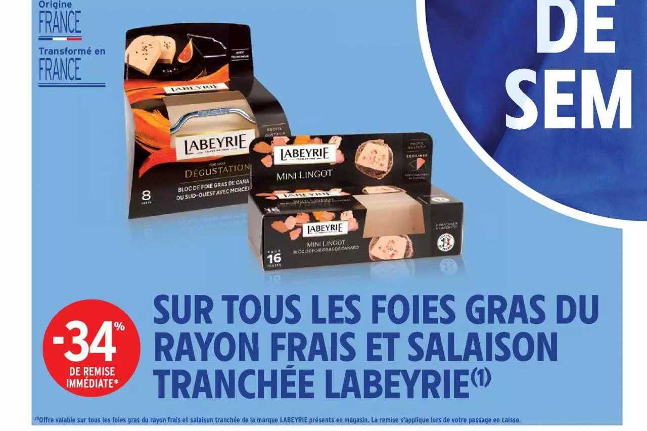 foies gras du rayon frais et salaison tranchée labeyrie