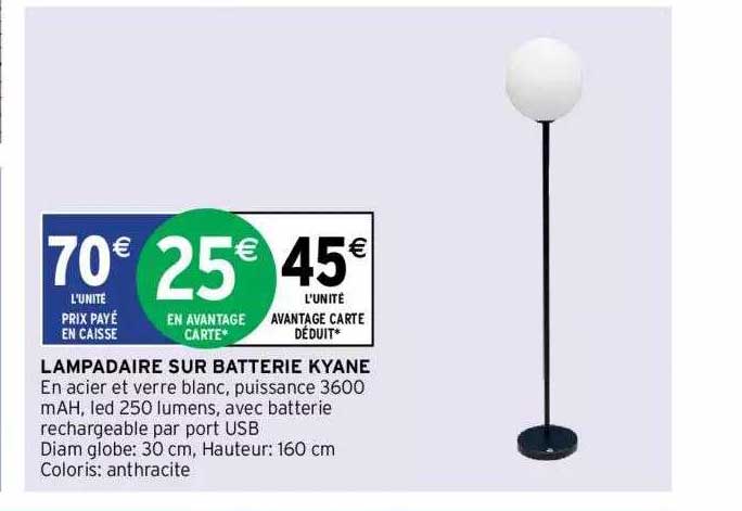 Lampadaire Sur Batterie Kyane