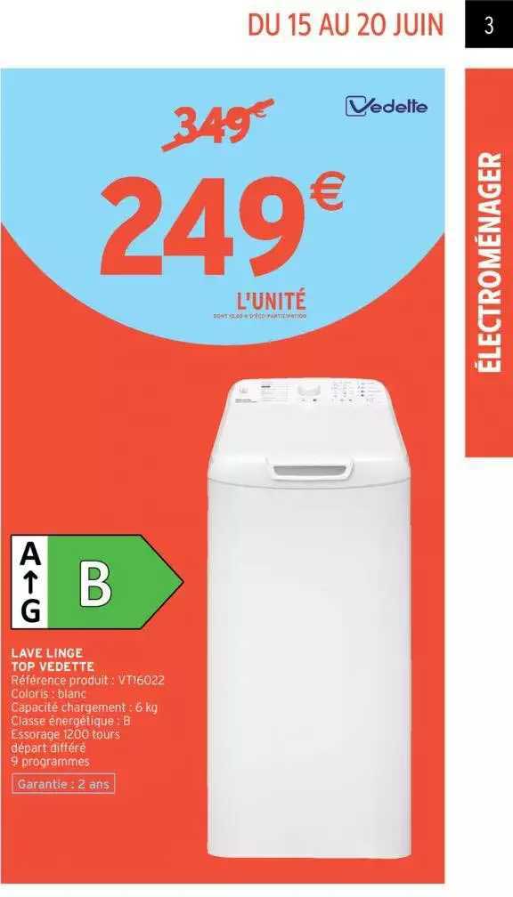 lave linge top vedette