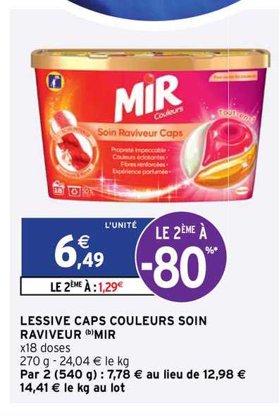 Lessive Caps Couleurs Soin Raviveur Mir