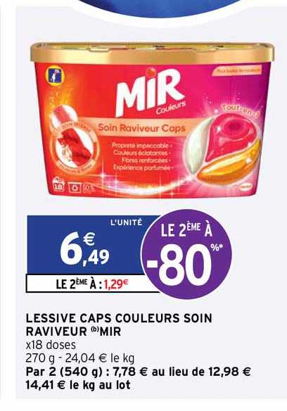 lessive caps couleurs soin raviveur mir