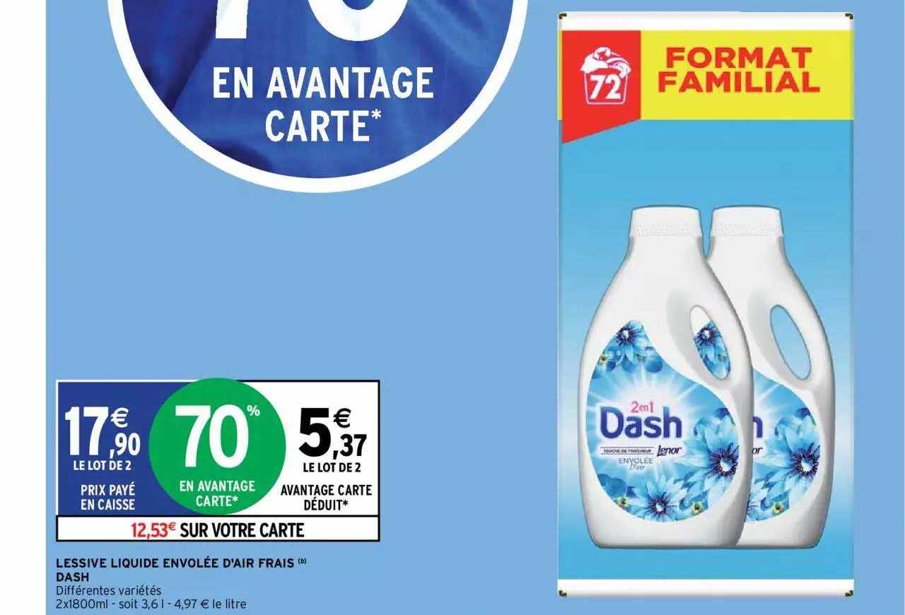 Lessive Liquide Envolée D'air Frais Dash
