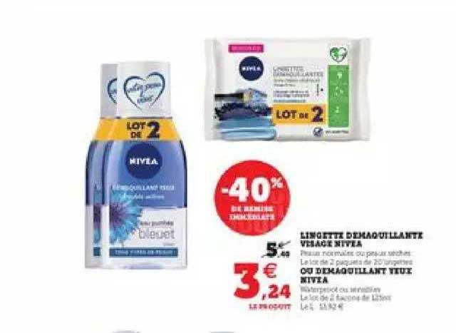 lingette démaquillante visage nivea ou démaquillant yeux nivea