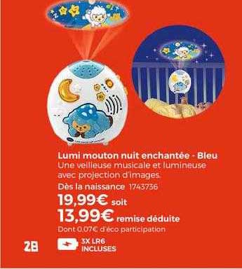 lumi mouton nuit enchantée - bleu