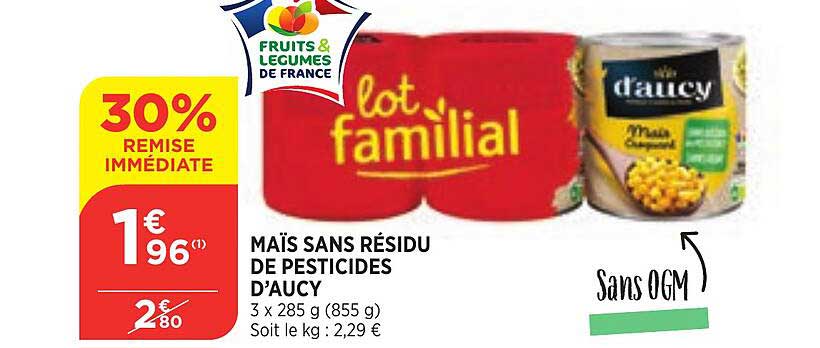 Maïs Sans Résidu De Pesticides D'aucy 30% Remise Immédiate