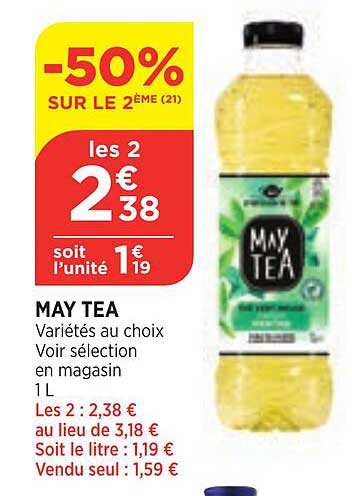 may tea -50% sur le 2ème