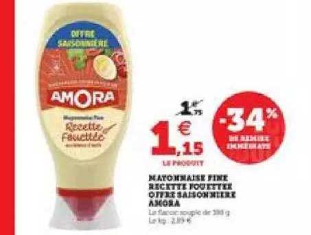 Mayonnaise Fine Recette Fouettet Offre Saisonnière Amora