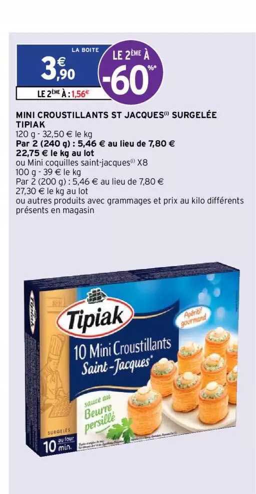 mini croustillants st jacques surgelée tipiak