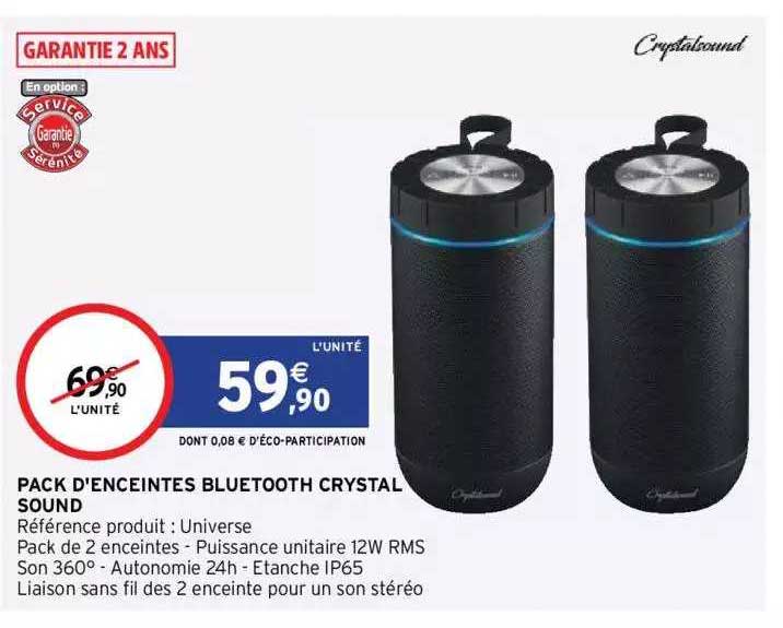 pack d'enceintes bluetooth crystal sound