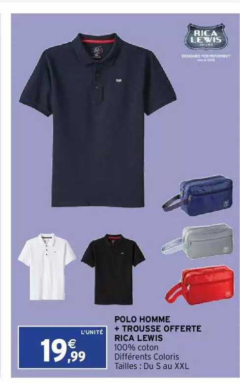polo homme + trousse offerte rica lewis
