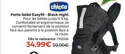 porte-bébé easyfit - black night chicco