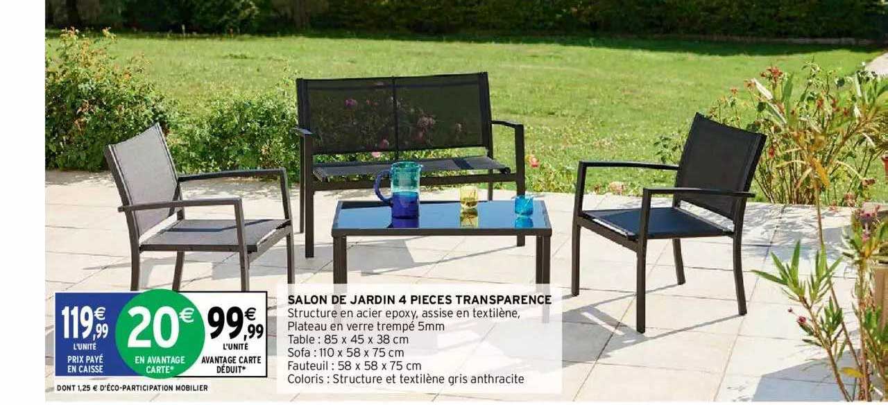 salon de jardin 4 pièces transparence