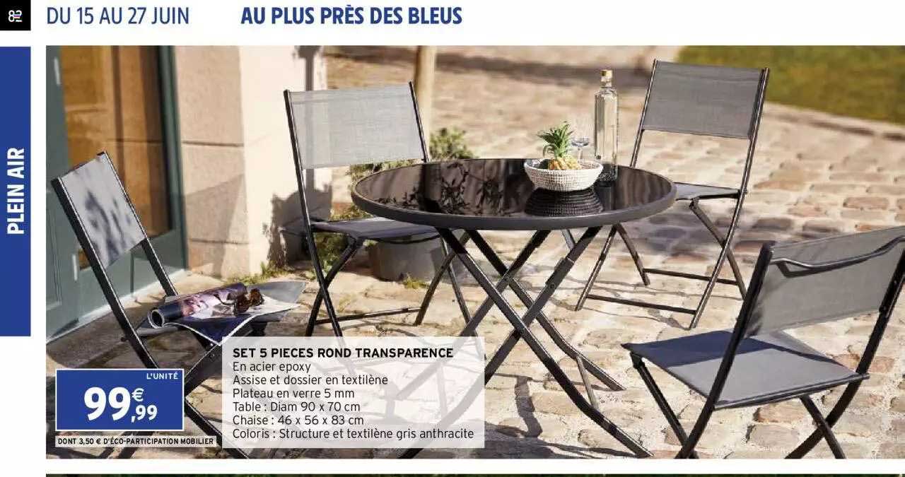 set 5 pièces rond transparence