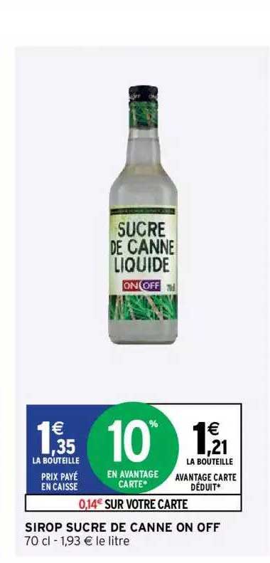 sirop sucre de canne on off