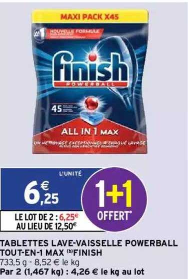 tablettes lave-vaisselle powerball tout-en-1 max finish