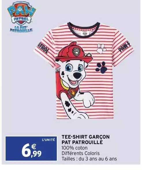 tee-shirt garçon pat patrouille