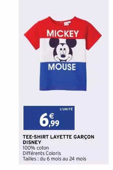 tee-shirt layette garçon disney