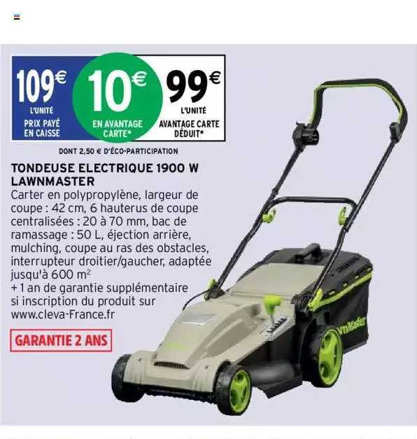 tondeuse électrique 1900 w lawnmaster