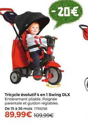 tricycle évolutif 4 en 1 swing dlx