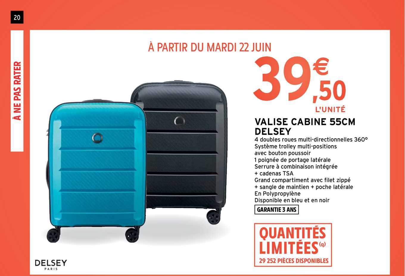 valise cabine 55 cm delsey