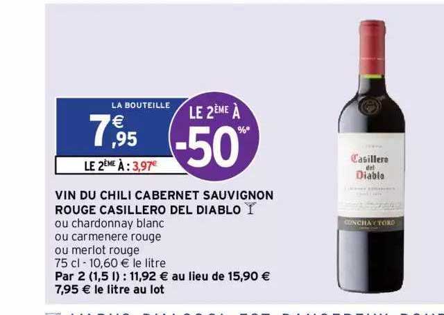 vin du chili cabernet sauvignon rouge casillero del diablo
