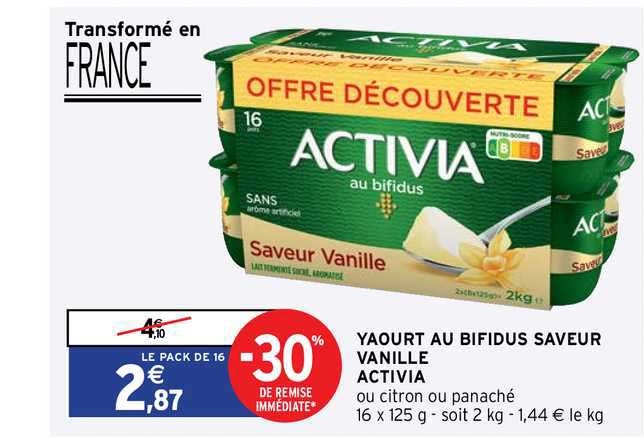 Yaourt Au Bifidus Saveur Vanille Activia