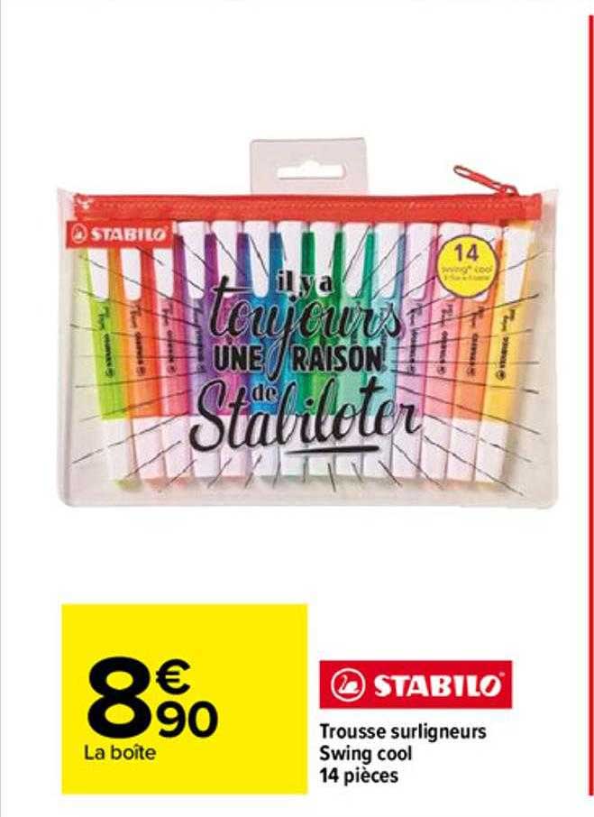 Trousse Surligneurs Swing Cool 14 Pièces Stabilo
