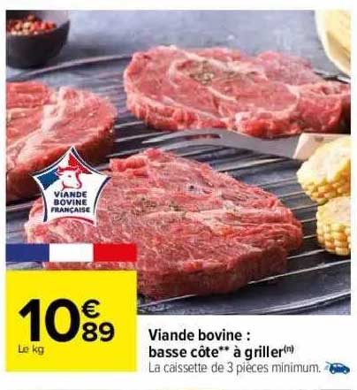 viande bovine : basse côte**à griller