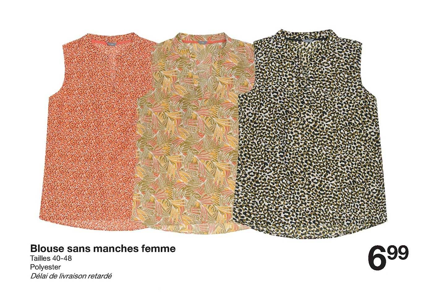 Blouse Sans Manches Femme