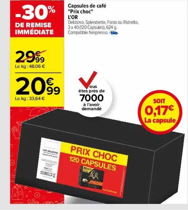 Capsules De Café "prix Choc" L'or