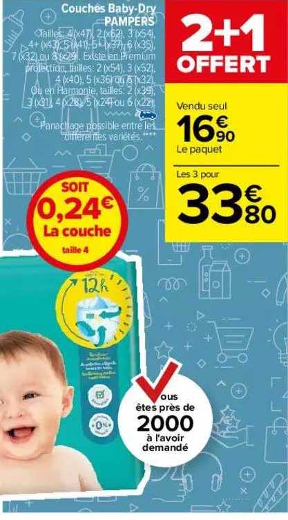 couches baby-dry pampers