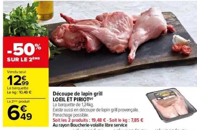 découpe de lapin grill loeil et piriot