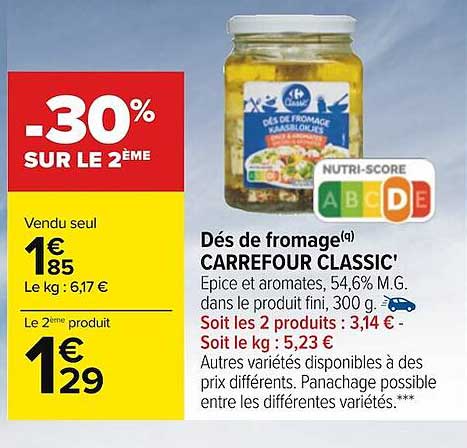 Dés De Fromage Carrefour Classic'