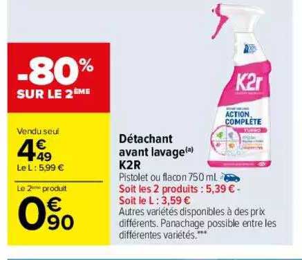 détachant avant lavage k2r
