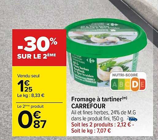Fromage à Tartiner Carrefour