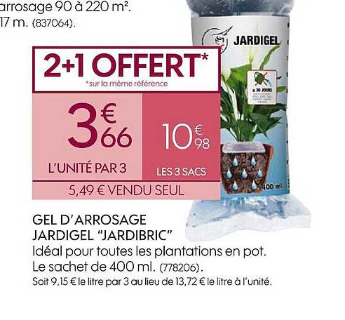 gel d'arrosage jardigel "jardibric"
