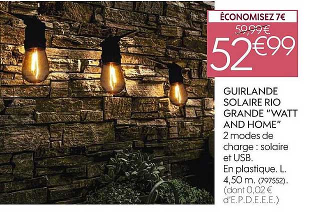 guirlande solaire rio grande "watt and home"