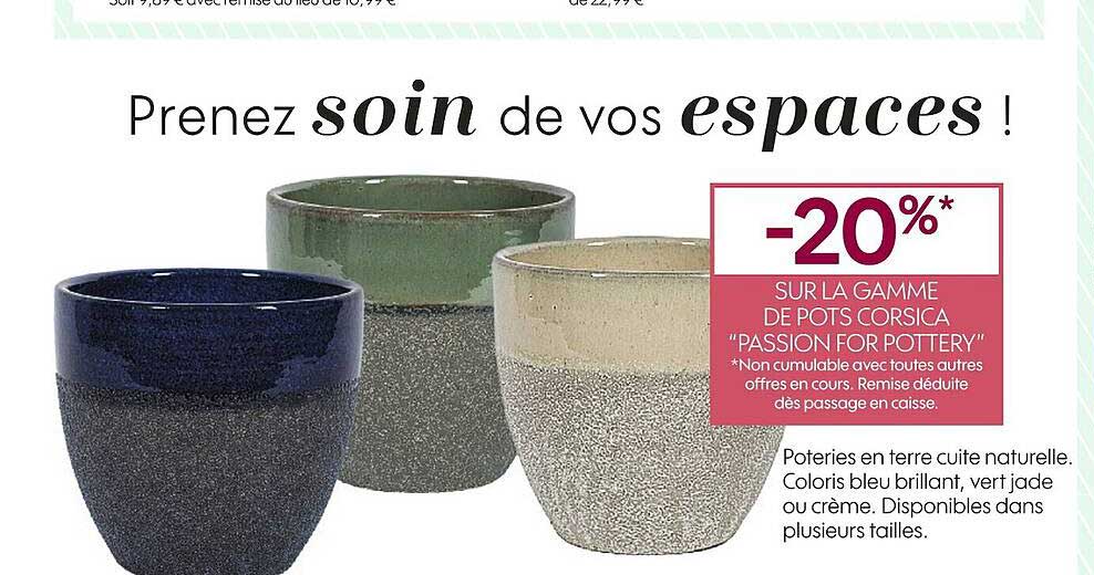 la gamme de pots corsica "passion for pottery"