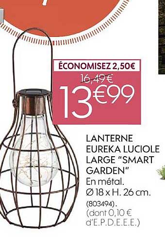 lanterne eureka luciole large "smart garden"