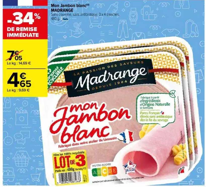 mon jambon blanc madrange