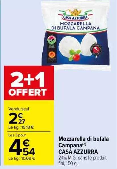 mozzarlla di bufala campana casa azzurra